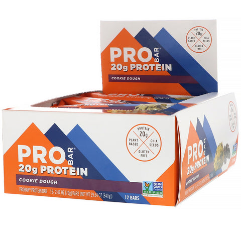 ProBar, Protein Bar, Cookie Dough, 12 Bars, 2.47 oz (70 g) Each