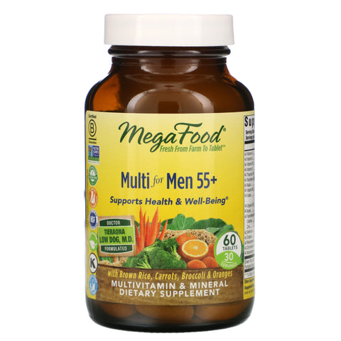 MegaFood, Multi for Men 55+, 60 Tablets