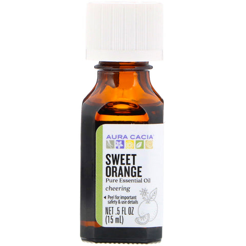 Aura Cacia, Pure Essential Oil, Sweet Orange, .5 fl oz (15 ml)