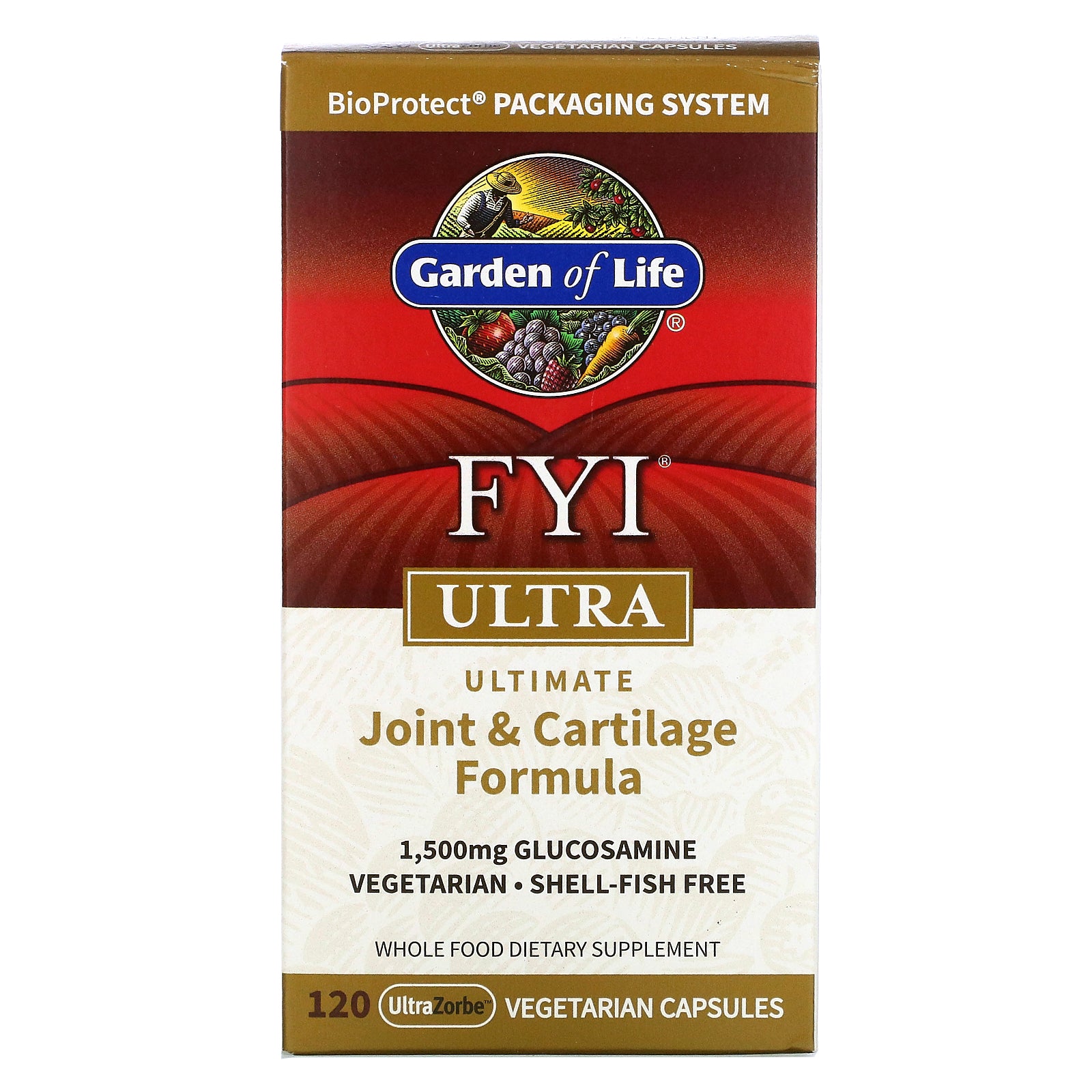 Garden of Life, FYI Ultra, Ultimate Joint & Cartilage Formula, 120 UltraZorbe Vegetarian Capsules