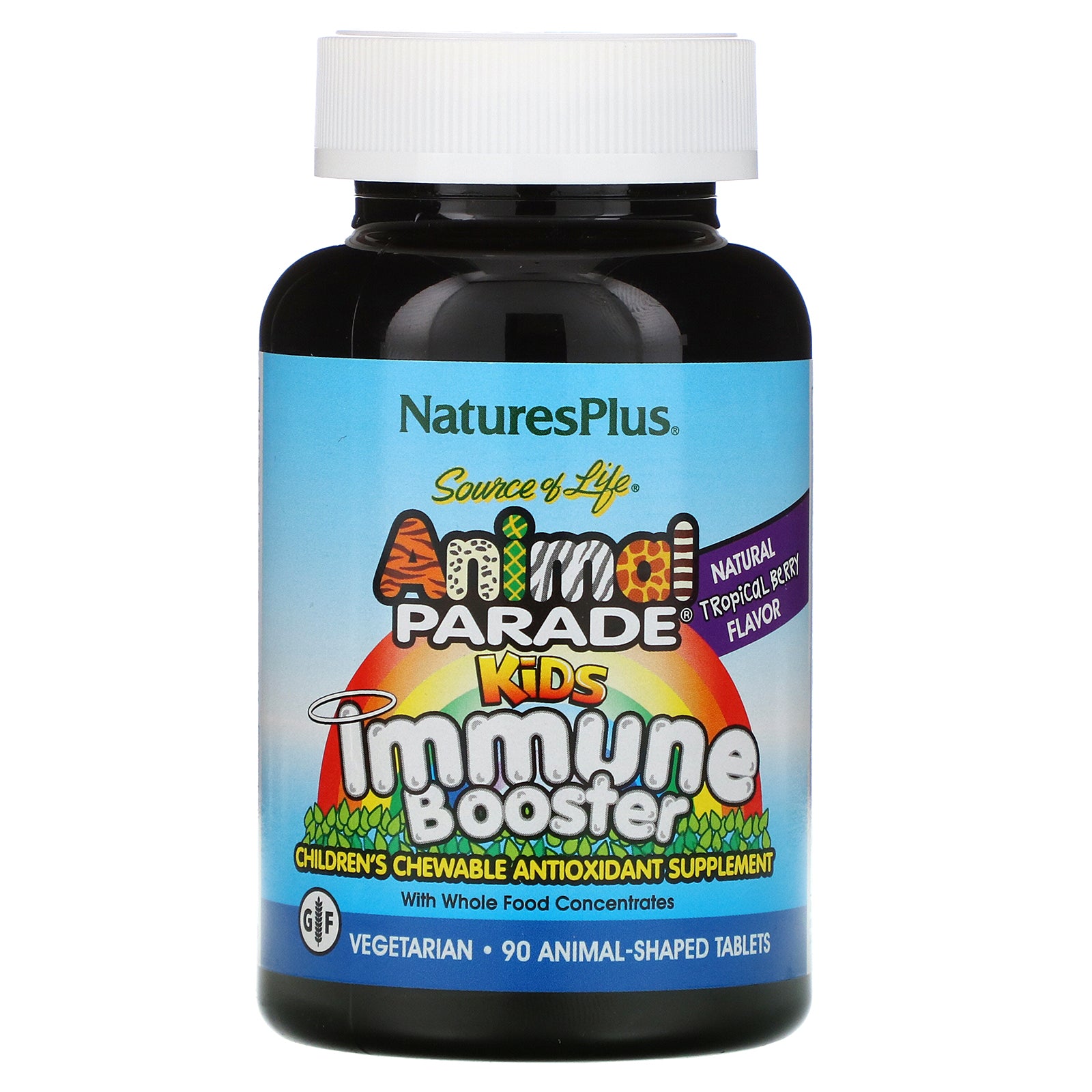 Nature's Plus, Source of Life, Animal Parade, Kids Immune Booster, Natural Tropical Berry Flavor, 90 Animals