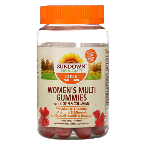 Sundown Naturals, Women's Multivitamin Gummies with Biotin, Raspberry Flavored, 60 Gummies