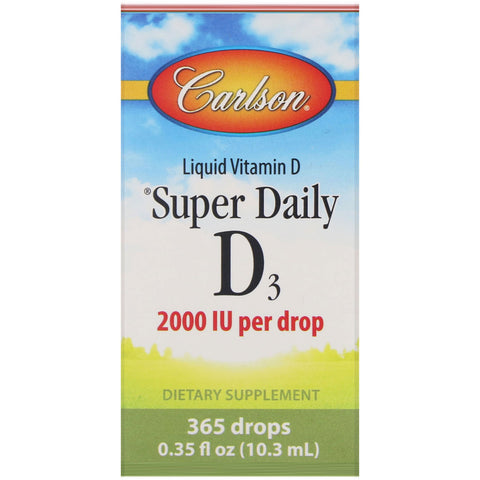 Carlson Labs, Super Daily D3, 2,000 IU, 0.35 fl oz (10.3 ml)