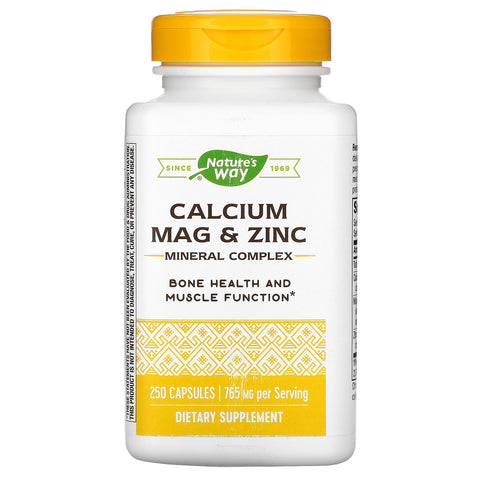 Nature's Way, Calcium, Mag & Zinc, Mineral Complex, 765  mg, 250 Capsules