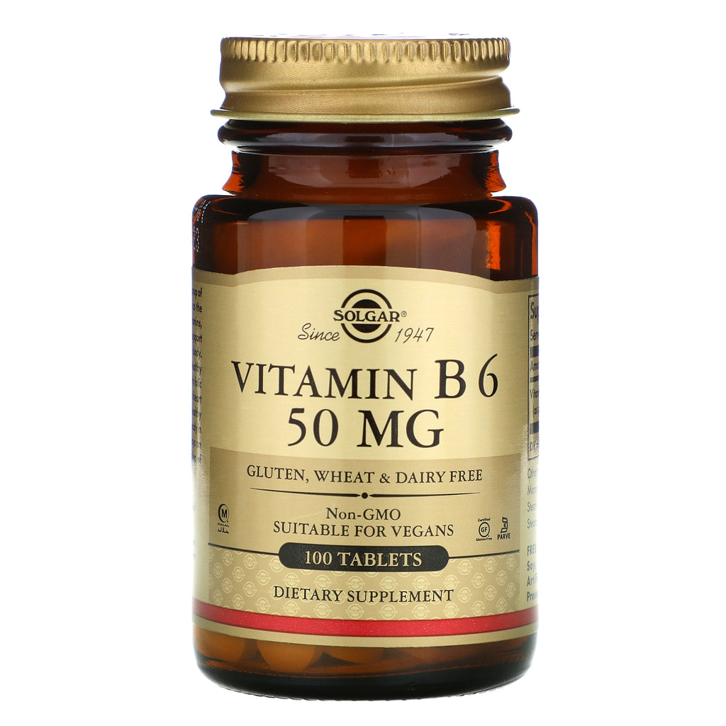 Solgar, Vitamin B6, 50 mg, 100 Tablets