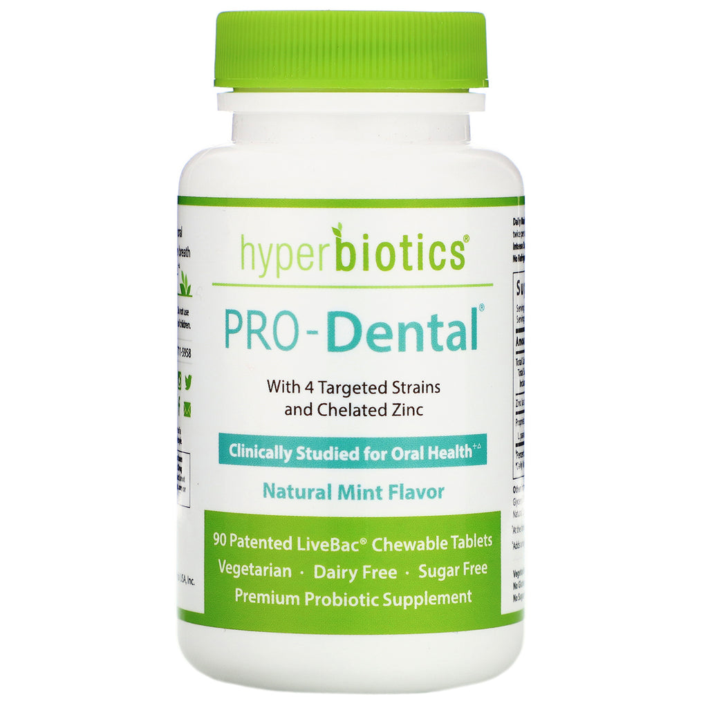 Hyperbiotics, PRO-Dental, Natural Mint Flavor, 90 Chewable Tablets