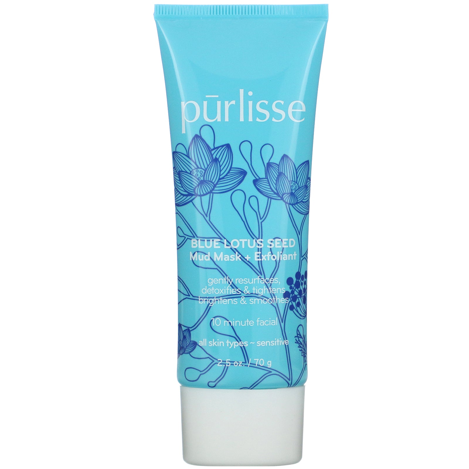 Purlisse, Blue Lotus Seed, Mud Mask + Exfoliant, 2.5 oz (70 g)