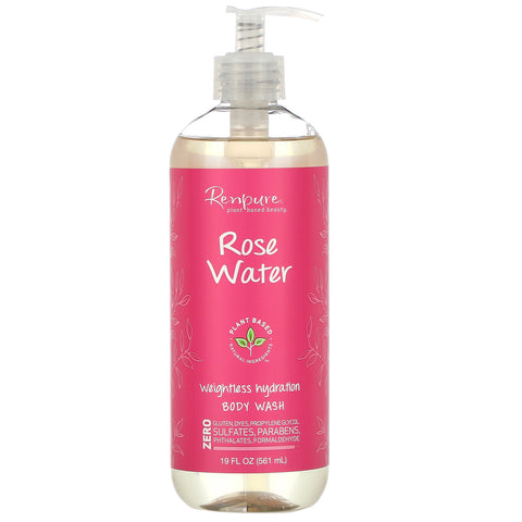 Renpure, Rose Water, Weightless Hydration Body Wash, 19 fl oz (561 ml)