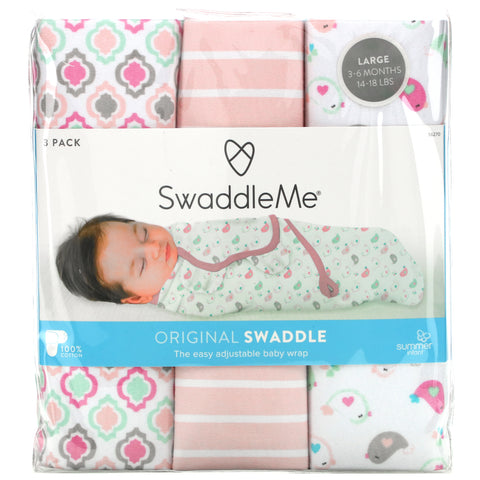 Summer Infant, SwaddleMe, Original Swaddle, Large, 3 Pack