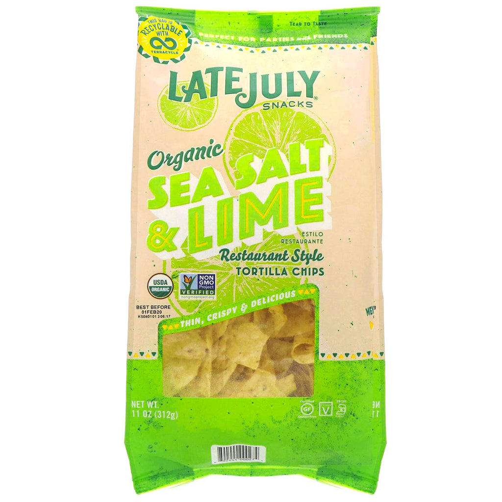 Late July, Organic Tortilla Chips, Sea Salt & Lime, 11 oz (312 g)