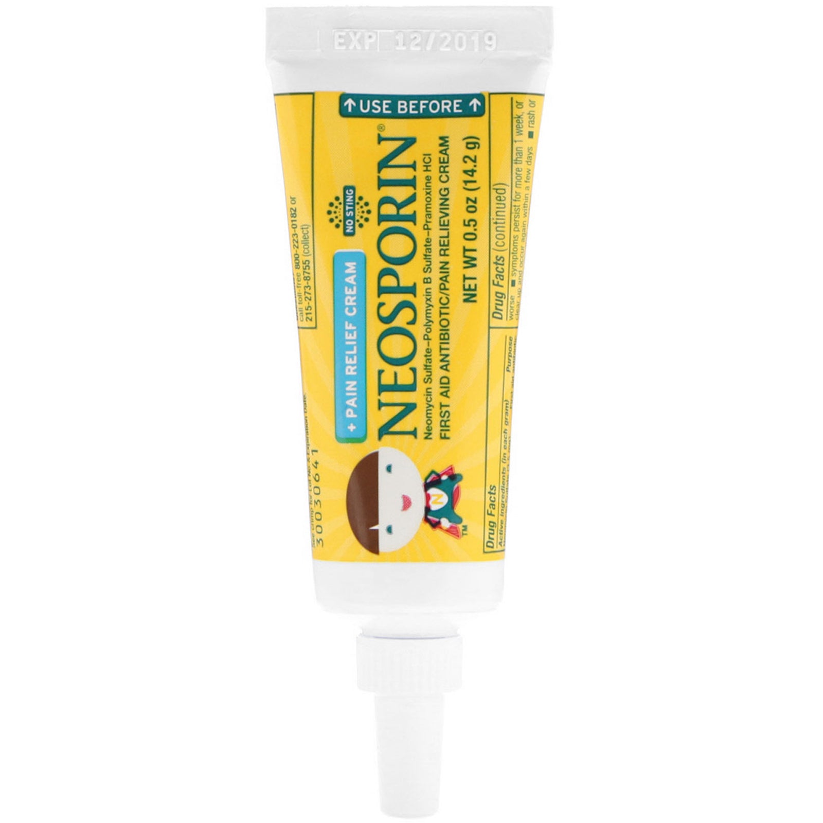 Neosporin, Dual Action Cream, Pain Relief Cream, For Kids Ages 2 +, 0.5 oz (14.2 g)