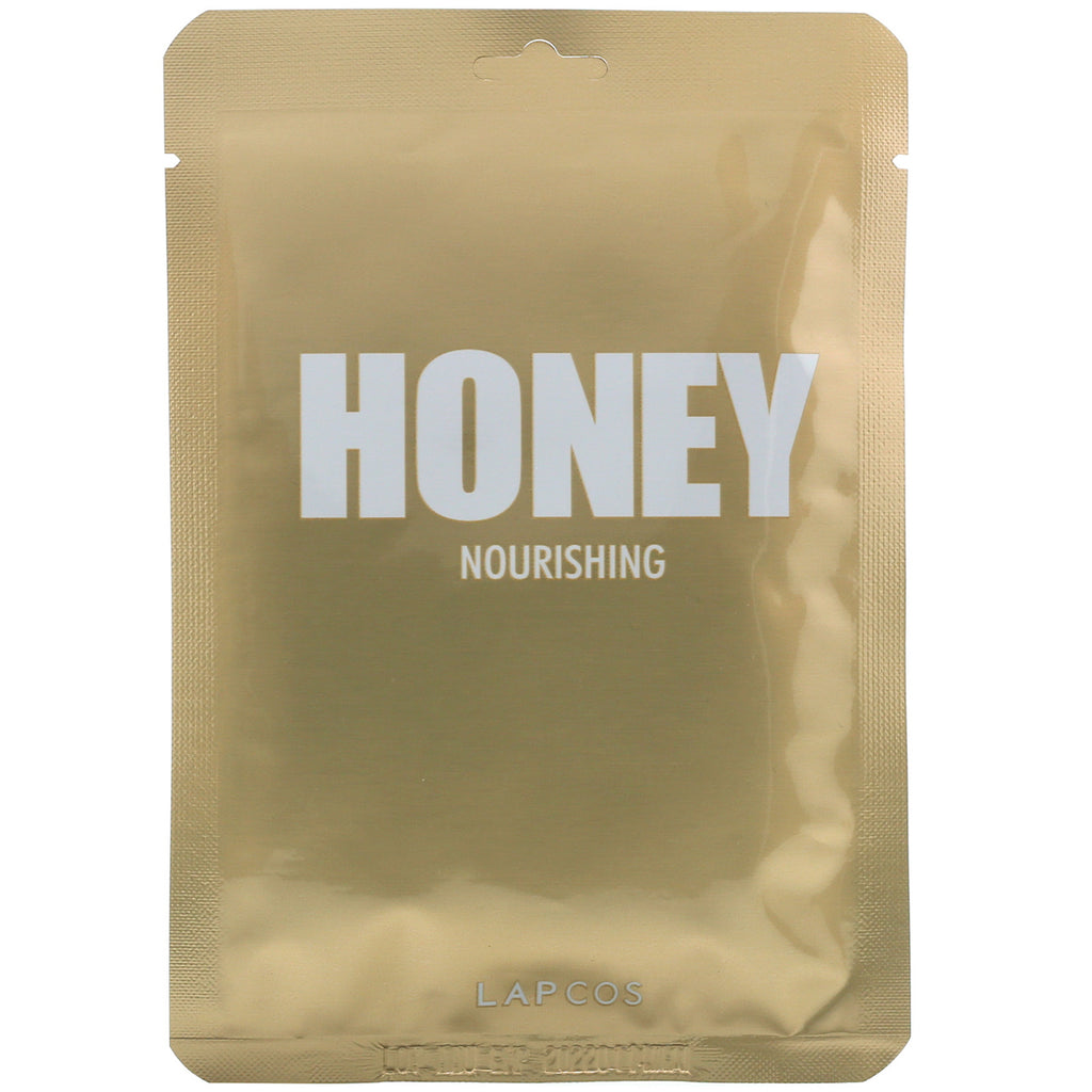 Lapcos, Daily Skin Mask Honey, Nourishing, 5 Sheets, 0.91 fl oz (27 ml) Each