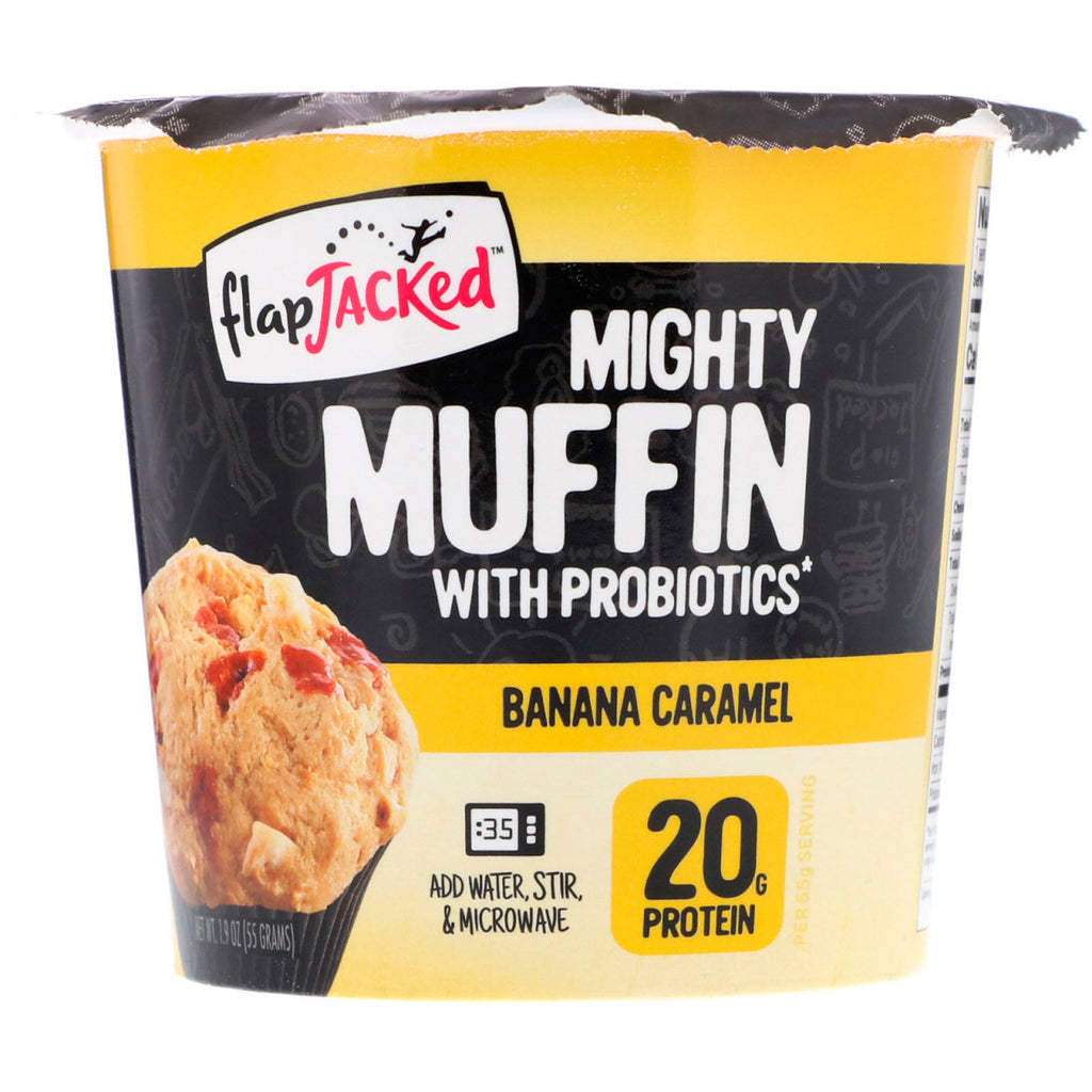 FlapJacked, Mighty Muffin with Probiotics, Banana Caramel, 1.9 oz (55 g)