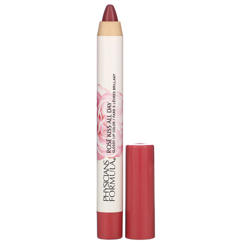 Physicians Formula, Rose Kiss All Day, Glossy Lip Color, Blushing Mauve, 0.15 oz (4.3 g)