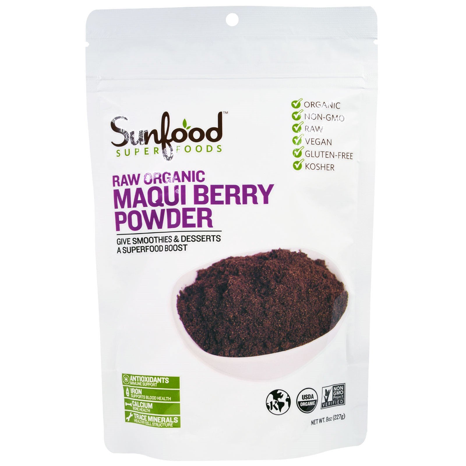 Sunfood, Superfoods, Raw Organic Maqui Berry Powder, 8 oz (227 g)