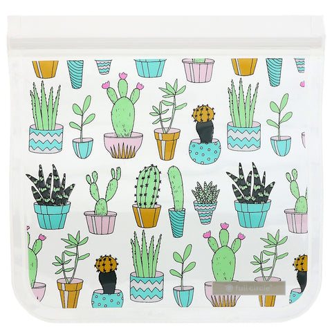 Full Circle, ZipTuck, Reusable Sandwich Bags, Cactus Party, 2 Bags