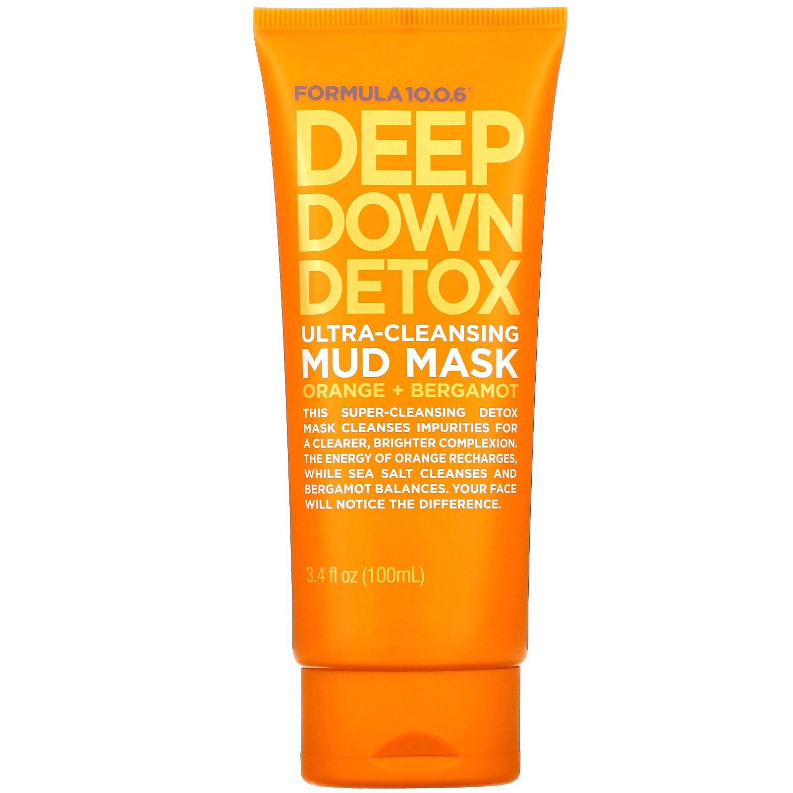 Formula 10.0.6, Deep Down Detox, Ultra-Cleansing Mud Beauty Mask, Orange + Bergamot, 3.4 fl oz (100 ml)