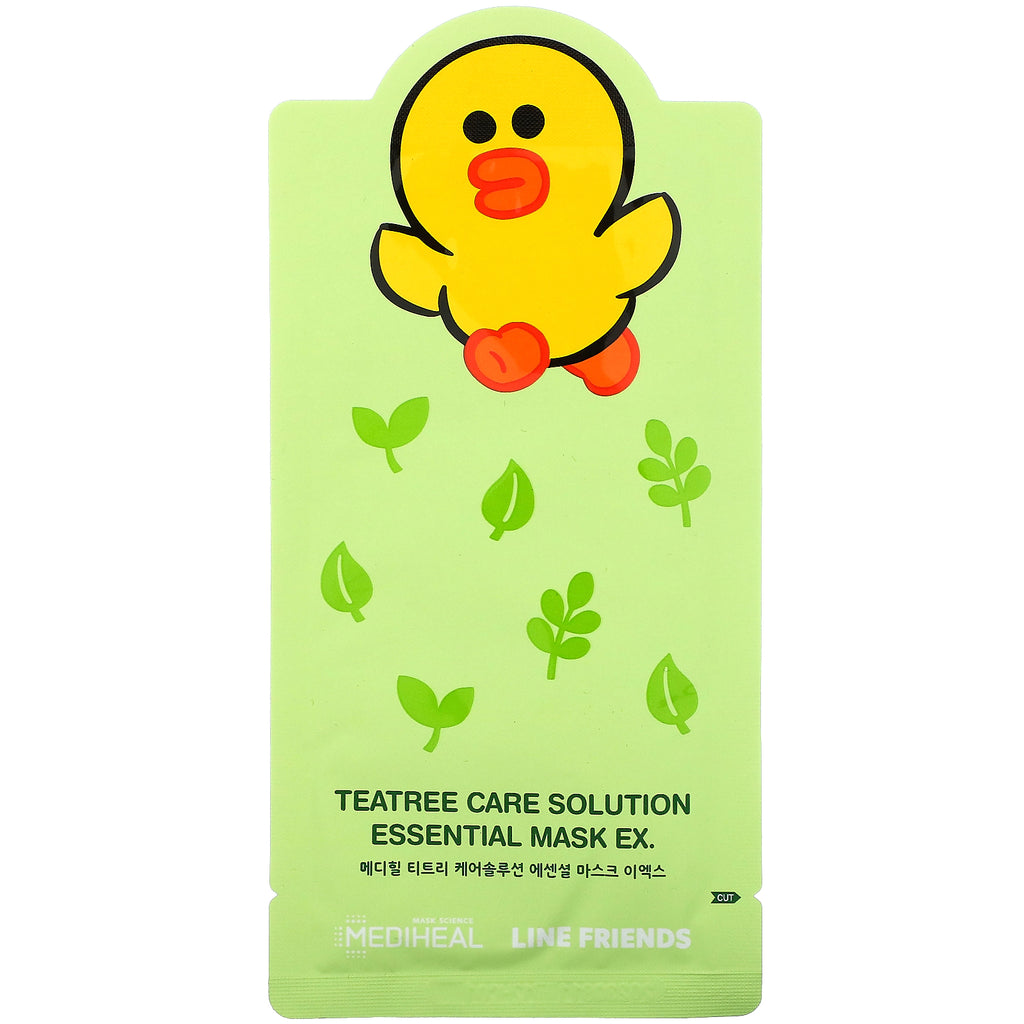 Mediheal, Line Friends, Teatree Care Solution Essential Beauty Mask EX, 1 Sheet, 24 ml