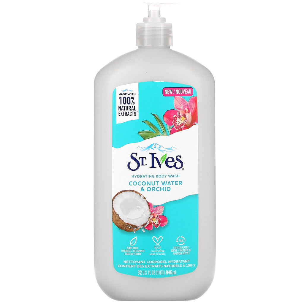 St. Ives, Hydrating Body Wash, Coconut Water & Orchid, 32 fl oz (946 ml)