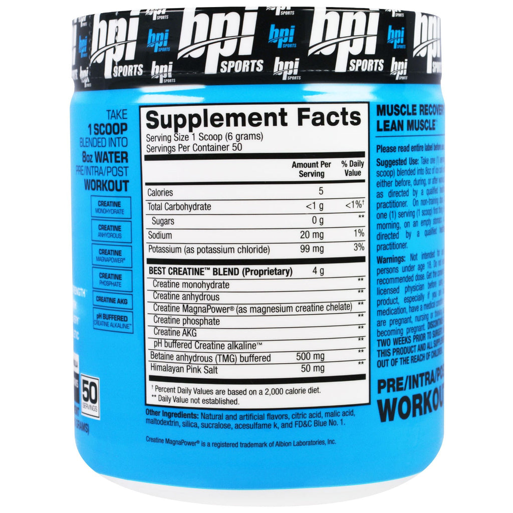 BPI Sports, Best Creatine, Icy Blue Raz, 10.58 oz (300 g)