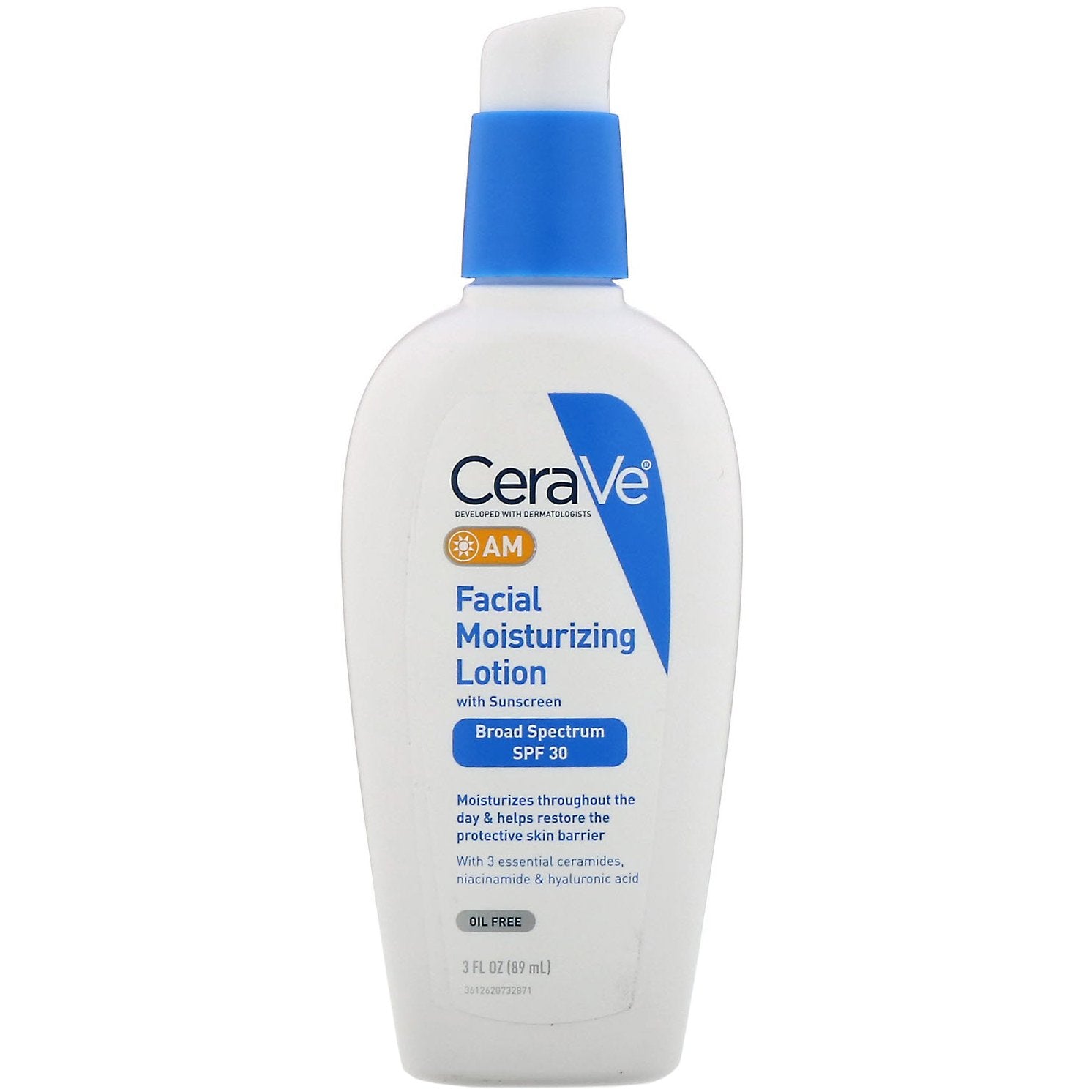 CeraVe, AM Facial Moisturizing Lotion with Sunscreen, SPF 30, 3 fl oz (89 ml)