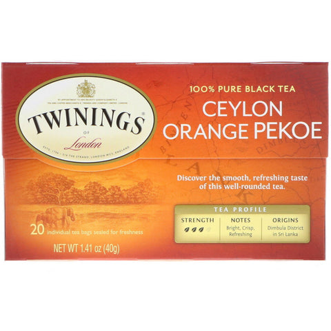 Twinings, Ceylon Orange Pekoe Tea, 20 Tea Bags, 1.41 oz (40 g)