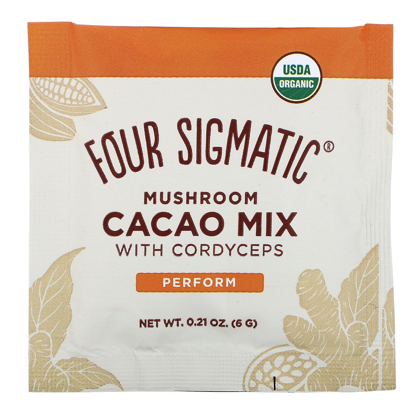 Four Sigmatic, Mushroom Cacao Mix with Cordyceps, 10 Packets, 0.21 oz (6 g) Each