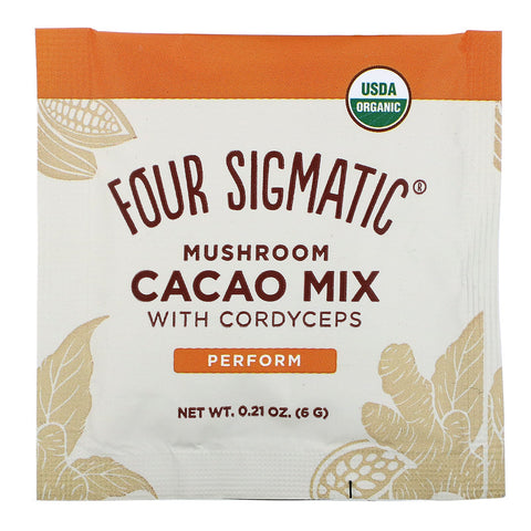 Four Sigmatic, Mushroom Cacao Mix with Cordyceps, 10 Packets, 0.21 oz (6 g) Each