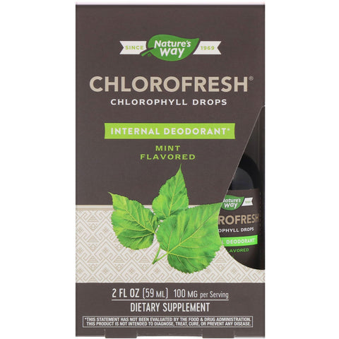 Nature's Way, Chlorofresh, Chlorophyll Drops, Mint Flavored, 2 fl oz (59 ml)