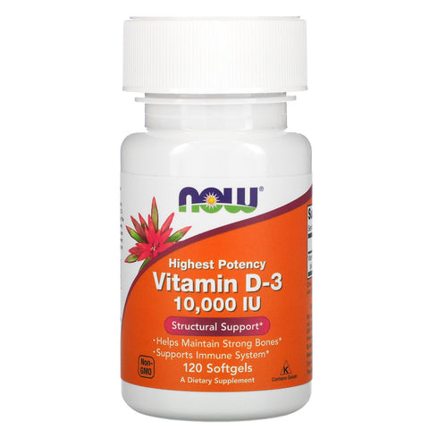 Now Foods, Highest Potency Vitamin D-3, 10,000 IU, 120 Softgels