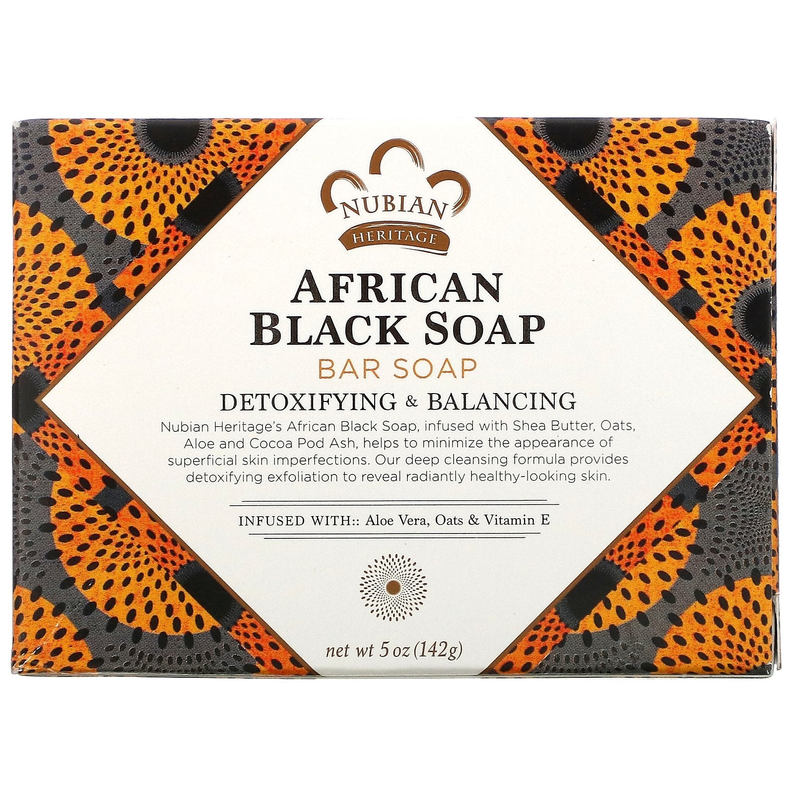 Nubian Heritage, African Black Bar Soap, 5 oz (142 g)