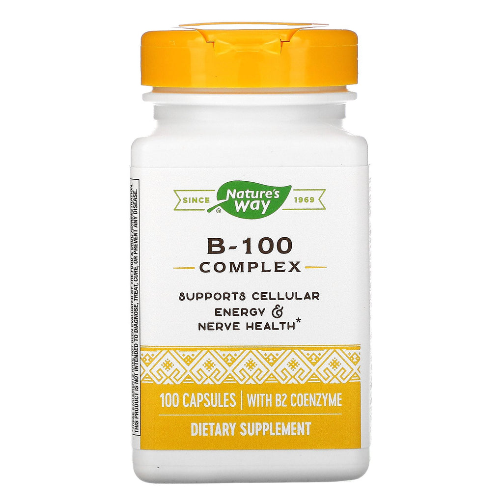 Nature's Way, B-100 Complex with B2 Coenzyme, 100 Capsules