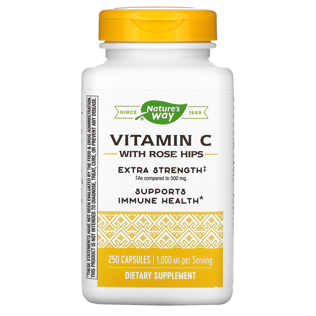 Nature's Way, Vitamin C with Rose Hips, Extra Strength, 1,000 mg, 250 Capsules