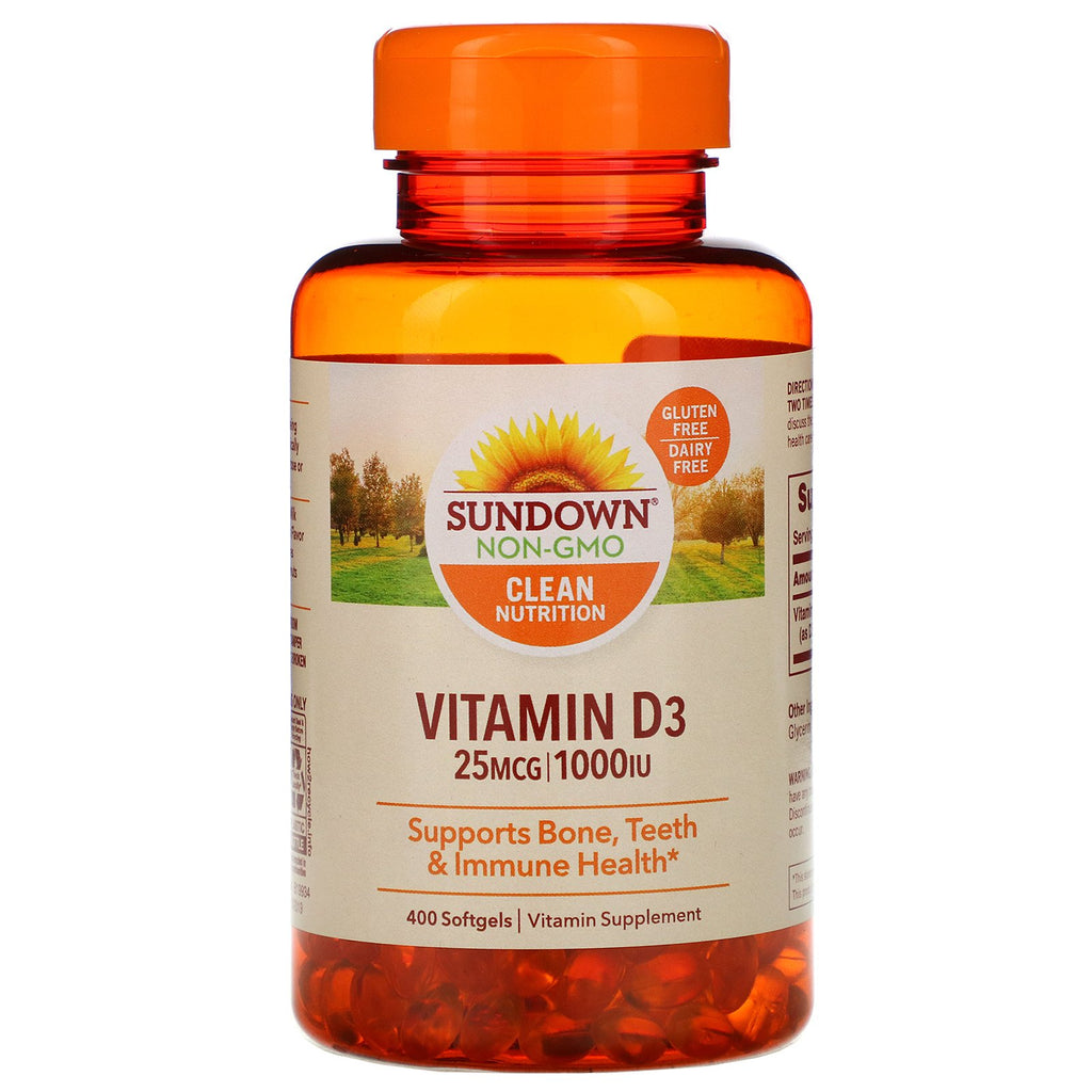 Sundown Naturals, Vitamin D3, 25 mcg (1,000 IU), 400 Softgels