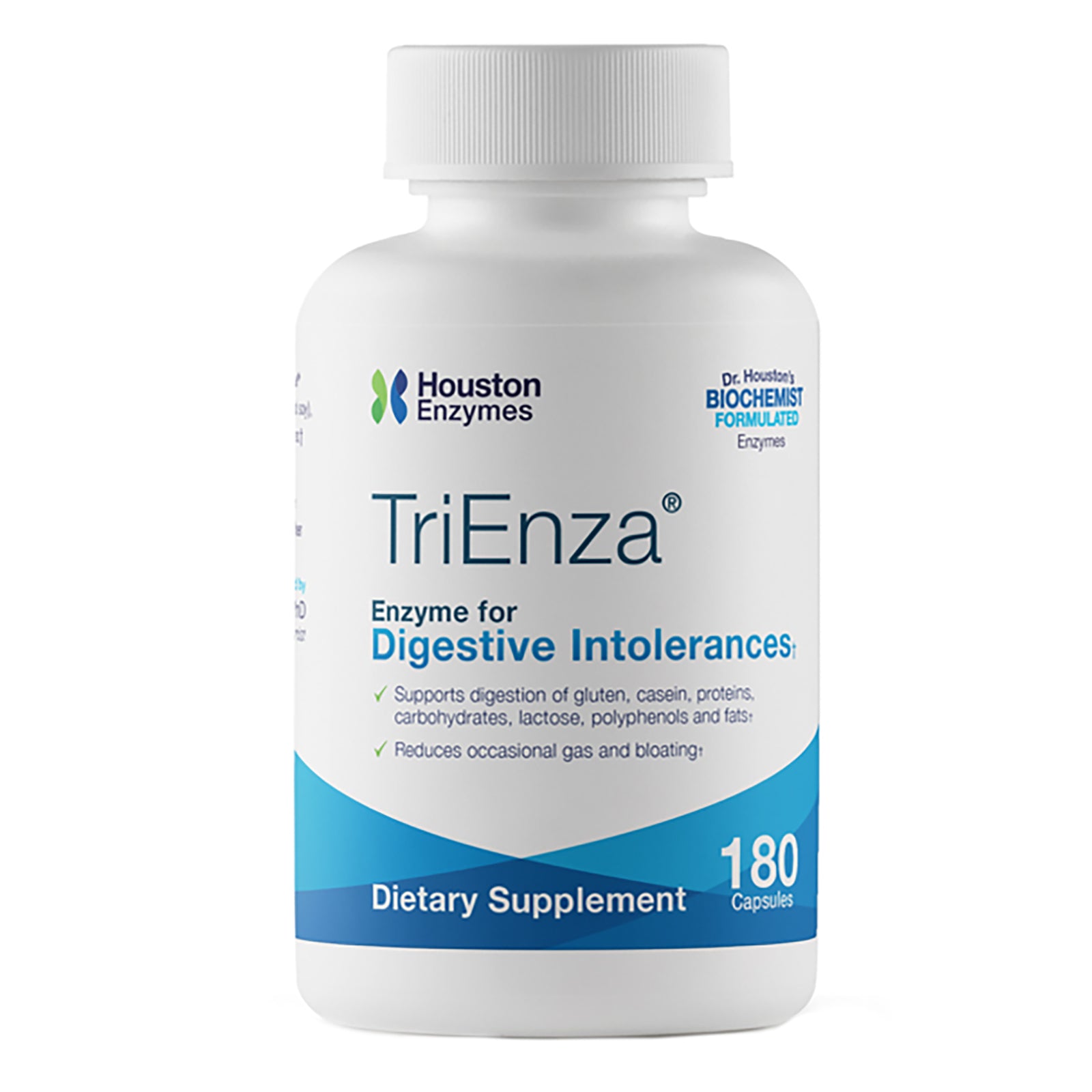 Houston Enzymes, TriEnza, Enzyme For Digestive Intolerances, 180 Capsules