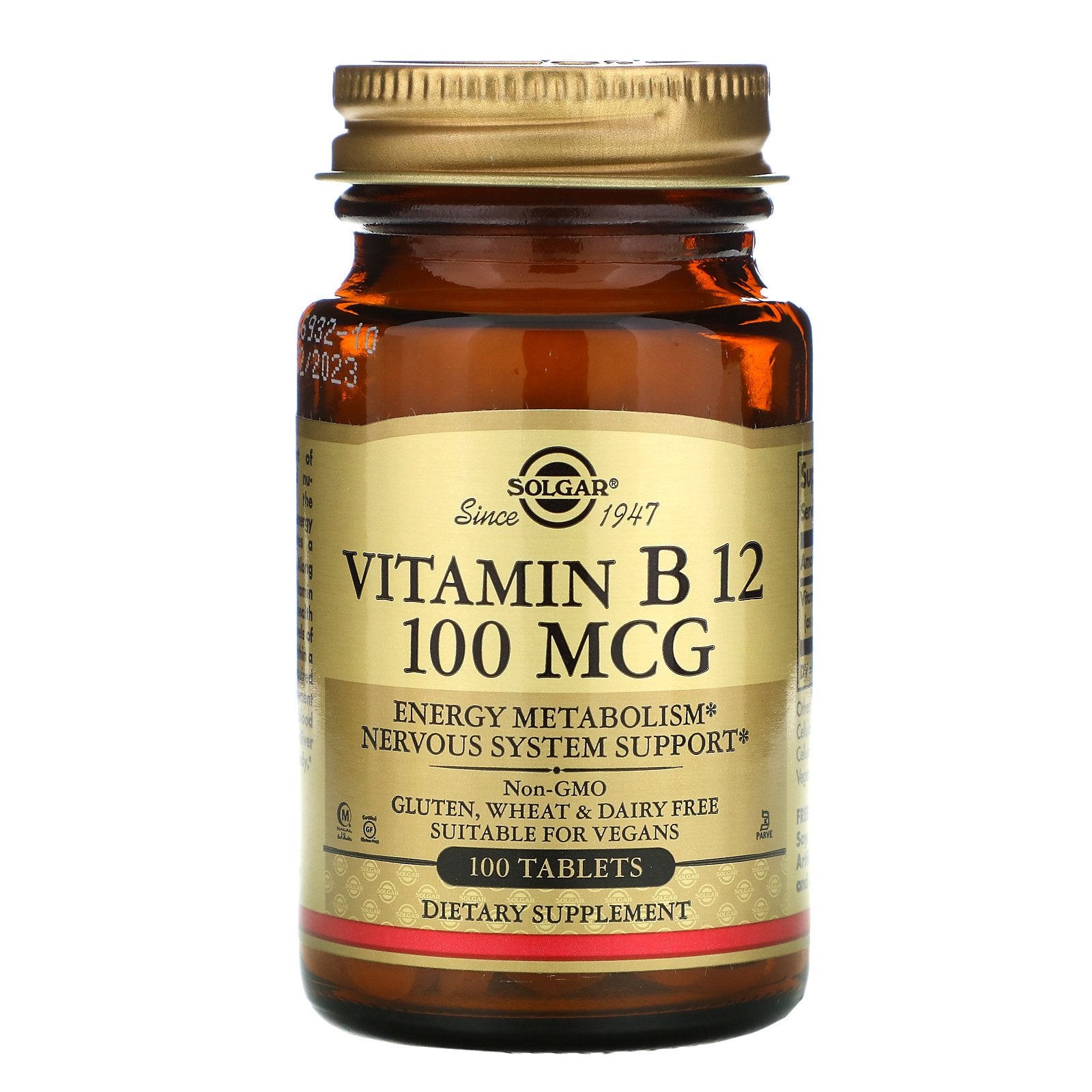 Solgar, Vitamin B12, 100 mcg, 100 Tablets