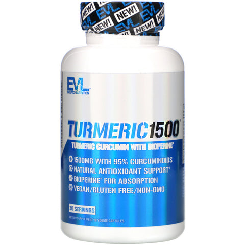 EVLution Nutrition, Turmeric1500, 90 Veggie Capsules