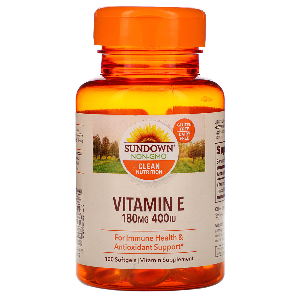 Sundown Naturals, Vitamin E, 180 mg (400 IU), 100 Softgels