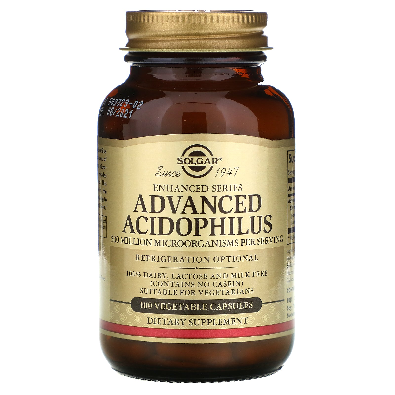 Solgar, Advanced Acidophilus, 100 Vegetable Capsules