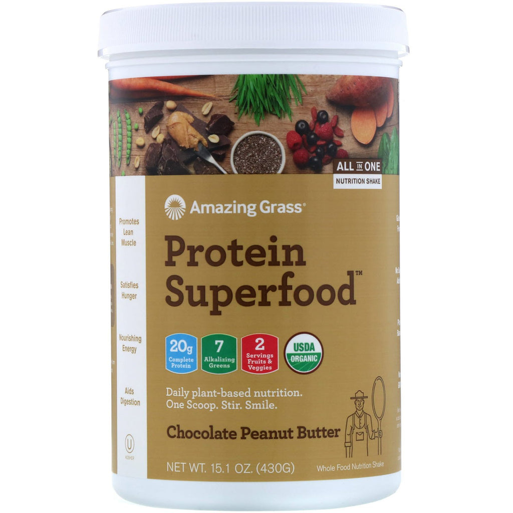 Amazing Grass, Protein Superfood, Chocolate Peanut Butter, 15.1 oz (430 g)