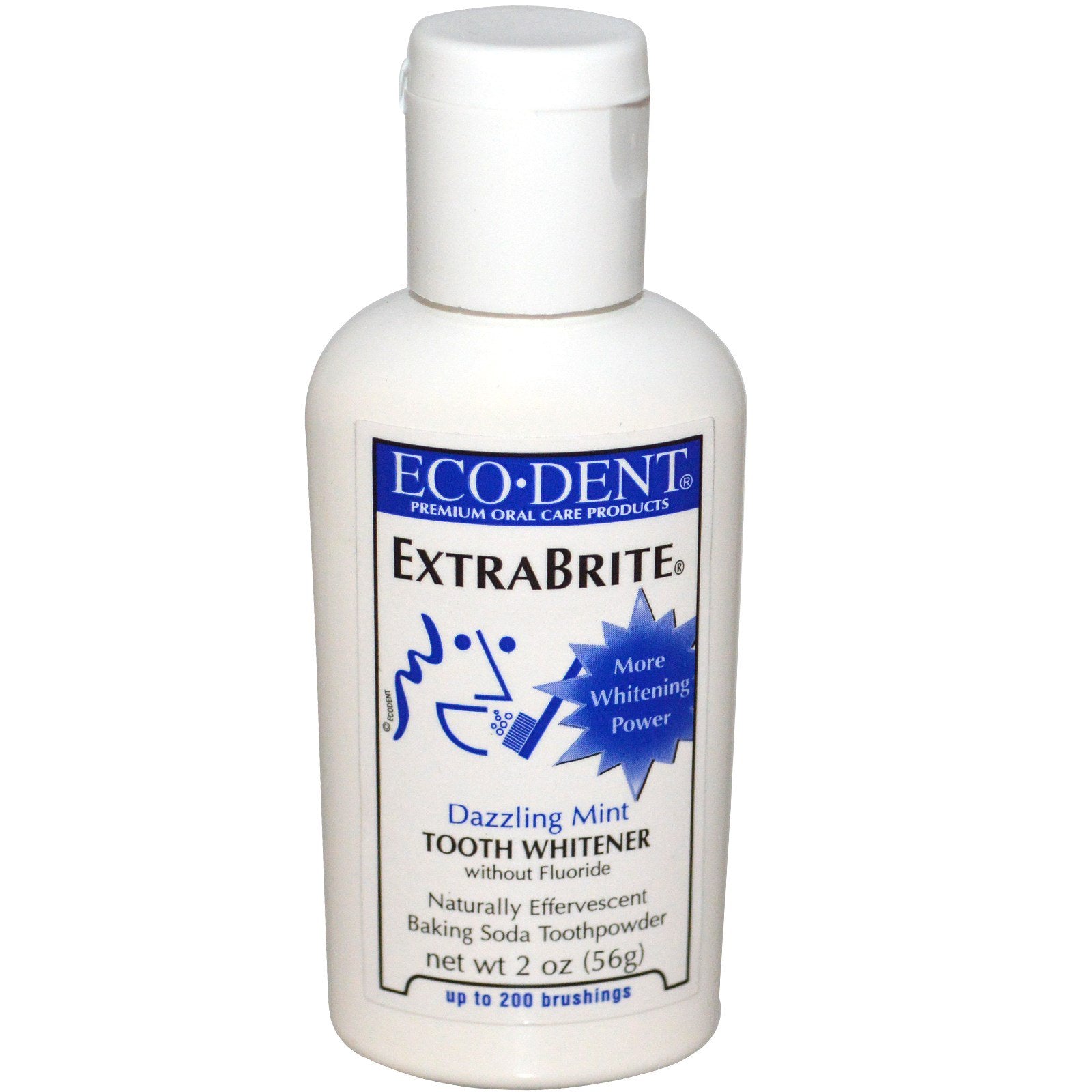 Eco-Dent, ExtraBrite,  Dazzling Mint, Tooth Whitener, Without Fluoride, 2 oz (56 g)