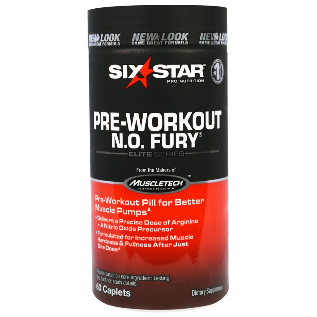 Six Star, Elite Series, Pre-Workout N.O. FURY, 60 Caplets