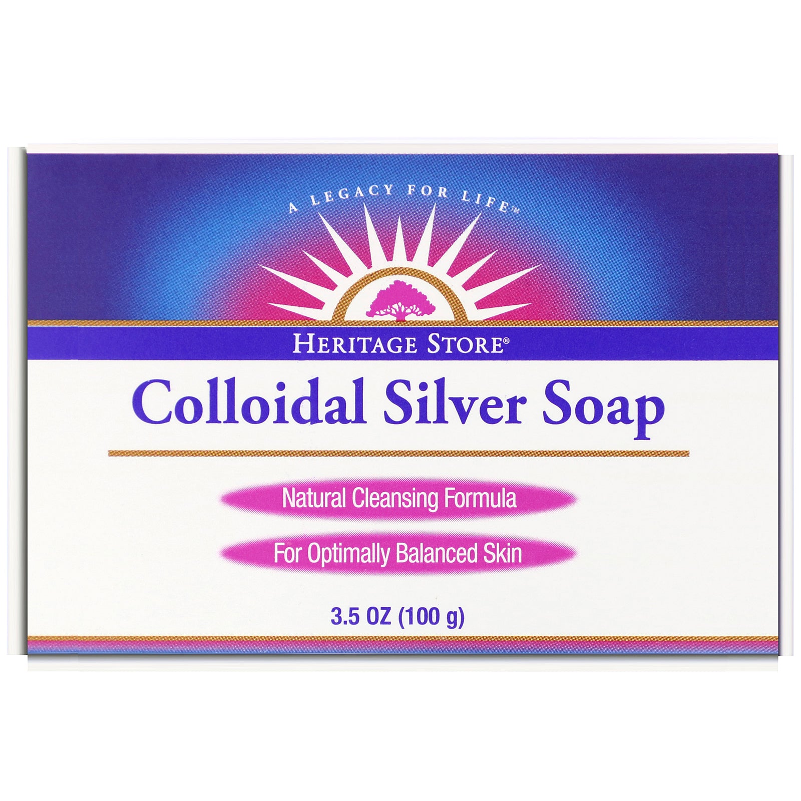 Heritage Store, Colloidal Silver Soap, 3.5 oz (100 g)