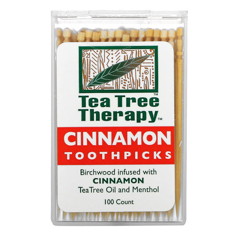 Tea Tree Therapy, Cinnamon Toothpicks, 100 Count