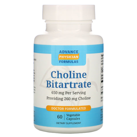 Advance Physician Formulas, Choline Bitartrate, 650 mg, 60 Vegetable Capsules