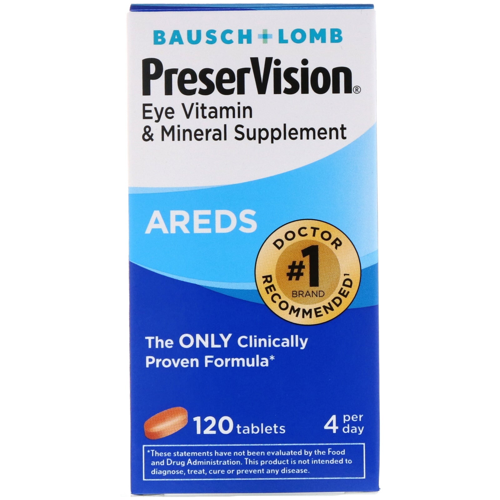 Bausch & Lomb, PreserVision, AREDS, 120 Tablets