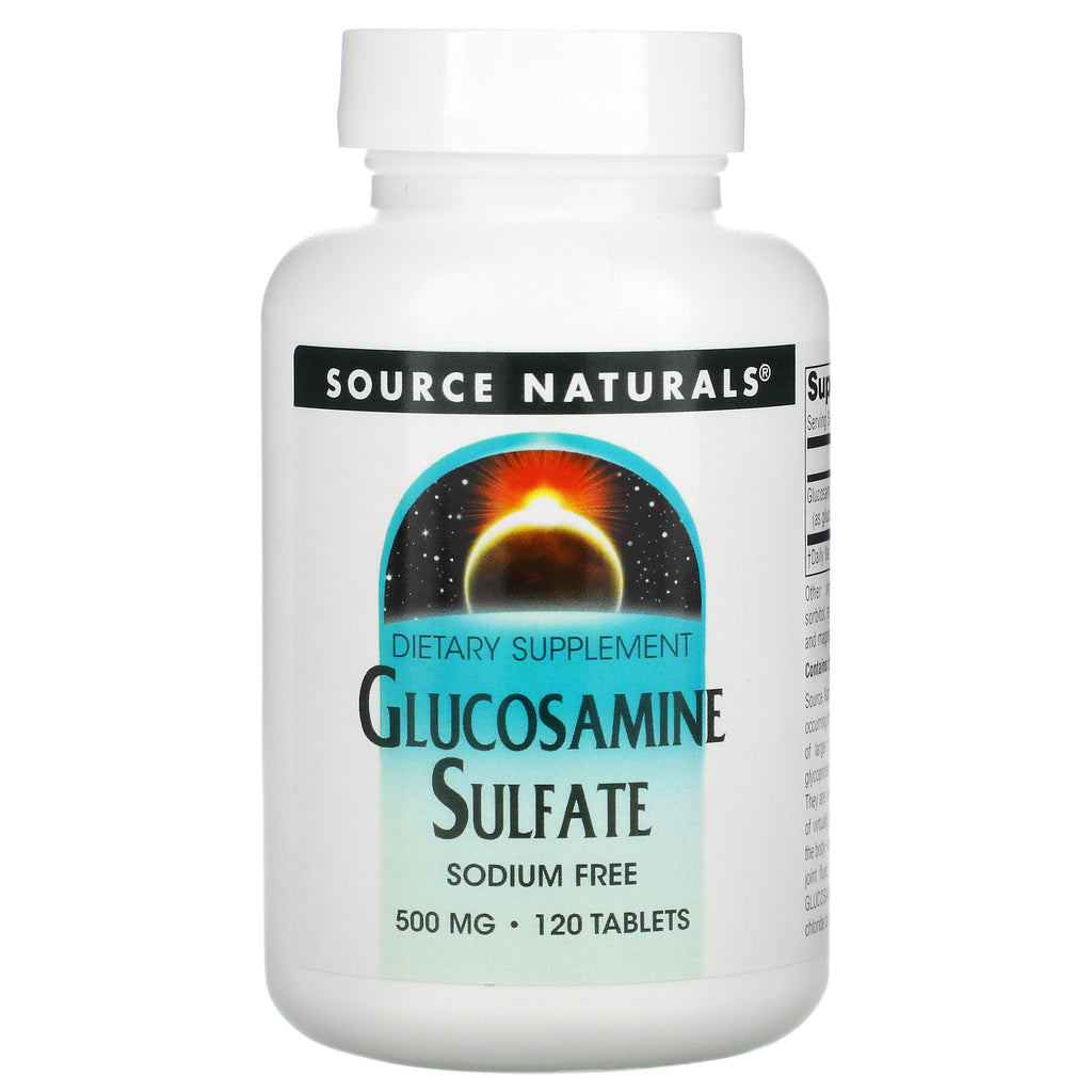 Source Naturals, Glucosamine Sulfate, Sodium Free, 500 mg, 120 Tablets