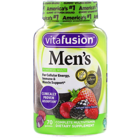 VitaFusion, Men's Complete Multivitamin, Natural Berry Flavors, 70 Gummies