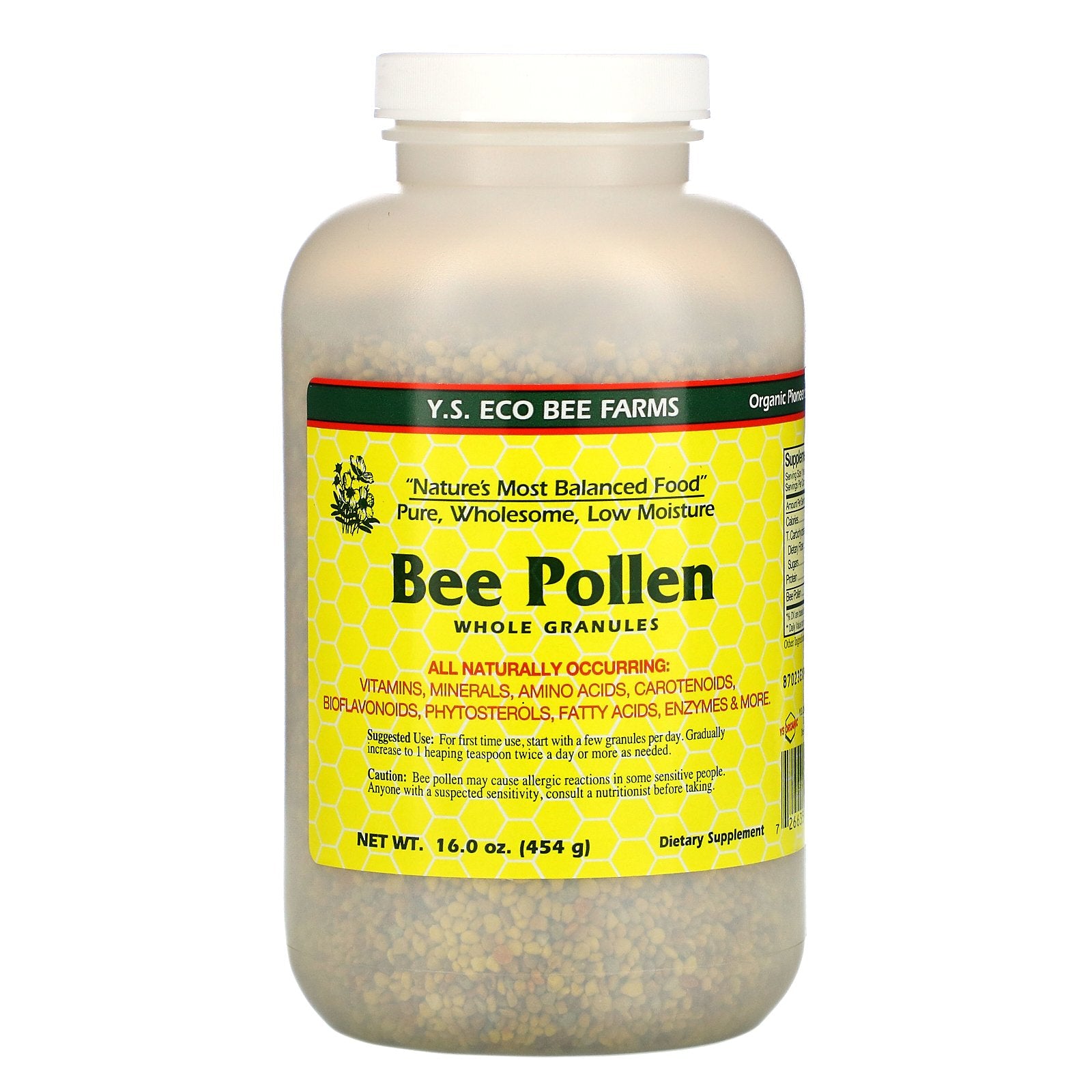 Y.S. Eco Bee Farms, Bee Pollen Granules, Whole, 16.0 oz (454 g)