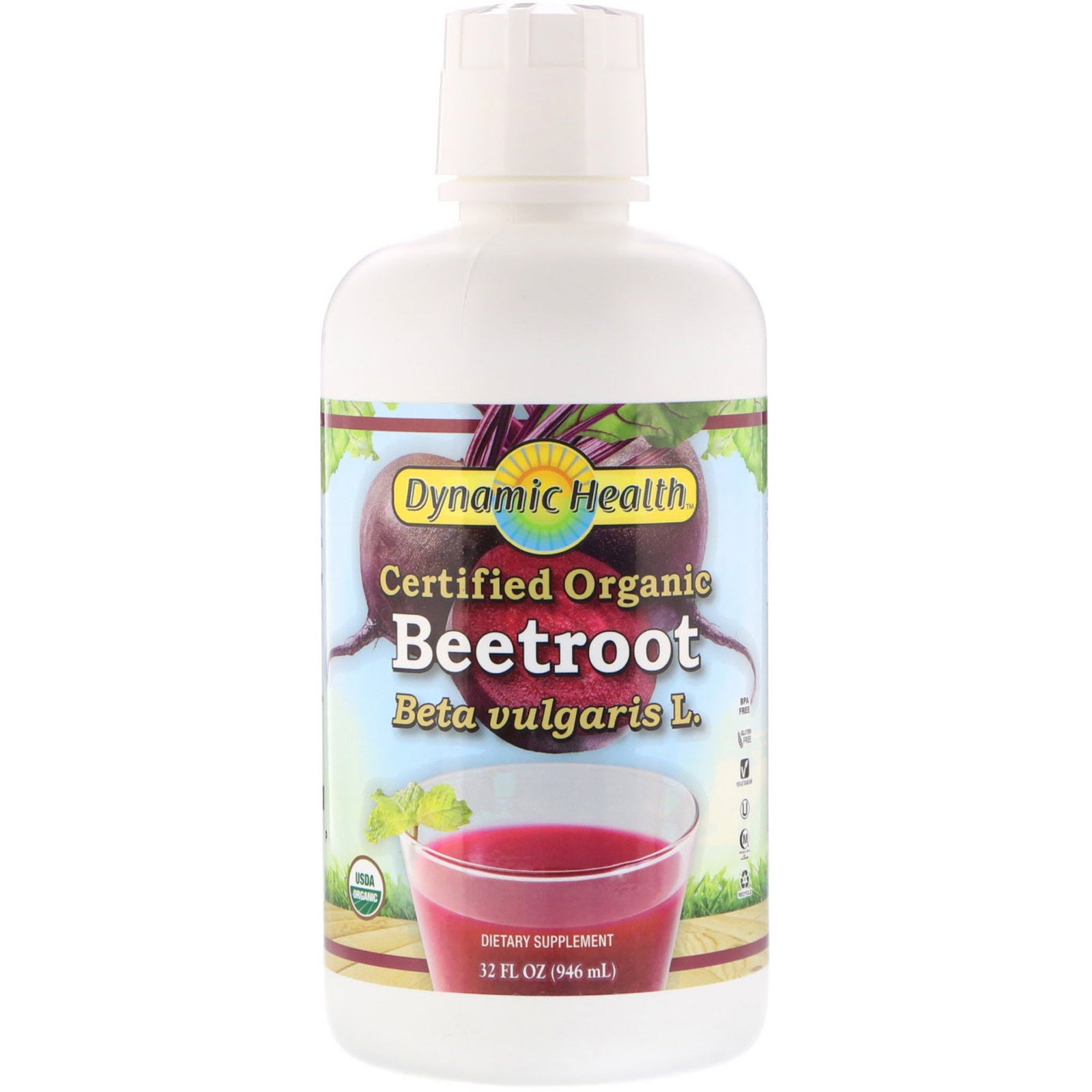 Dynamic Health  Laboratories, Certified Organic Beetroot, 32 fl oz (946 ml)